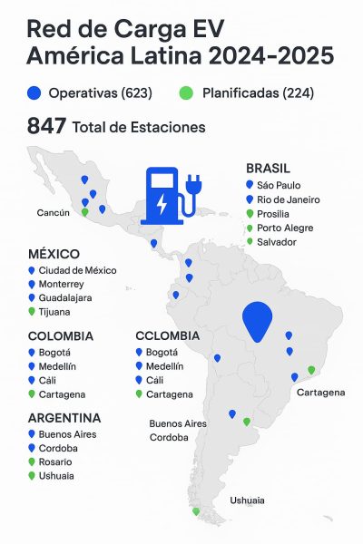Red de Carga EV America Latina 2024-2025